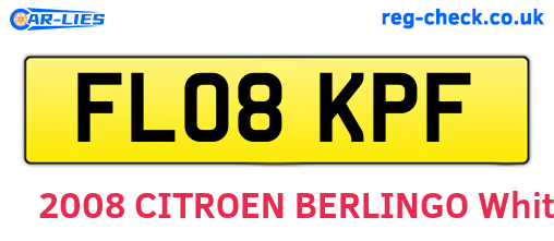 FL08KPF are the vehicle registration plates.