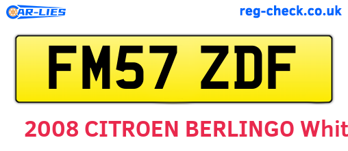 FM57ZDF are the vehicle registration plates.