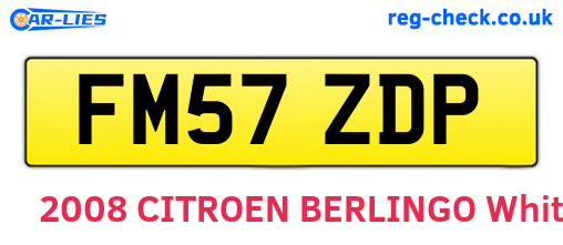 FM57ZDP are the vehicle registration plates.