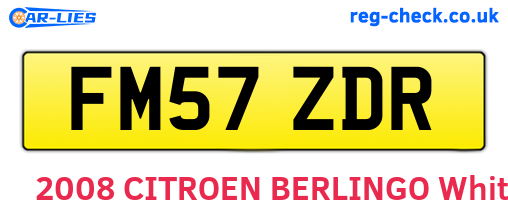 FM57ZDR are the vehicle registration plates.