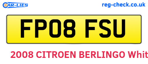 FP08FSU are the vehicle registration plates.