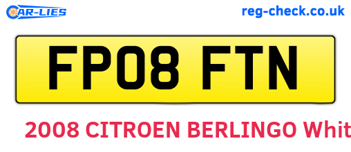 FP08FTN are the vehicle registration plates.
