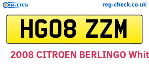 HG08ZZM are the vehicle registration plates.