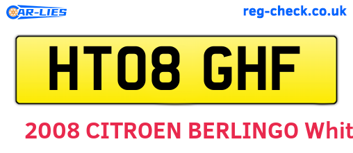 HT08GHF are the vehicle registration plates.