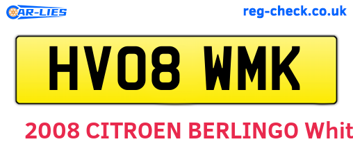 HV08WMK are the vehicle registration plates.