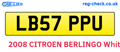 LB57PPU are the vehicle registration plates.