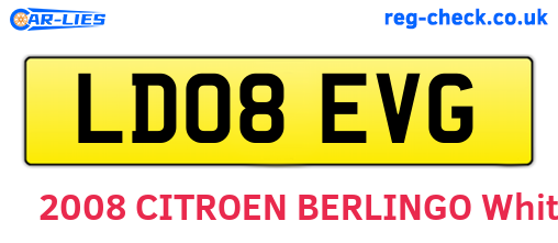 LD08EVG are the vehicle registration plates.