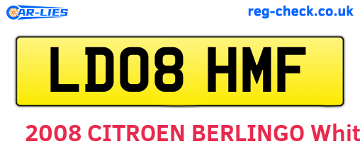LD08HMF are the vehicle registration plates.