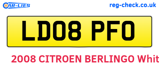 LD08PFO are the vehicle registration plates.