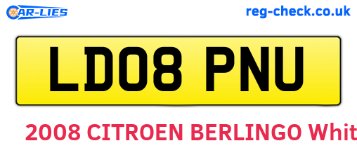 LD08PNU are the vehicle registration plates.