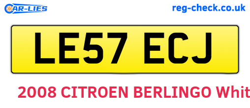 LE57ECJ are the vehicle registration plates.