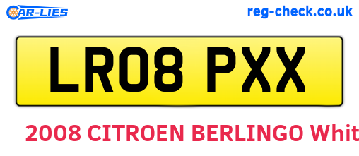 LR08PXX are the vehicle registration plates.