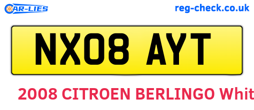 NX08AYT are the vehicle registration plates.