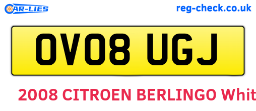 OV08UGJ are the vehicle registration plates.