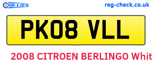 PK08VLL are the vehicle registration plates.