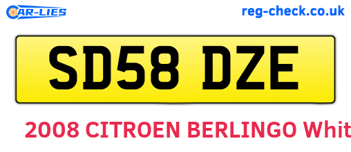 SD58DZE are the vehicle registration plates.