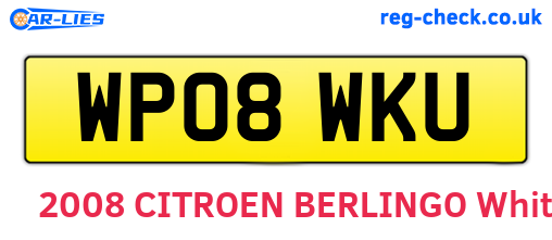 WP08WKU are the vehicle registration plates.