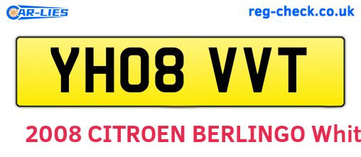 YH08VVT are the vehicle registration plates.