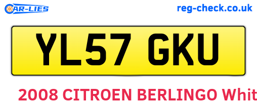 YL57GKU are the vehicle registration plates.
