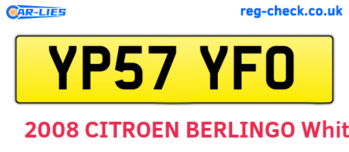 YP57YFO are the vehicle registration plates.
