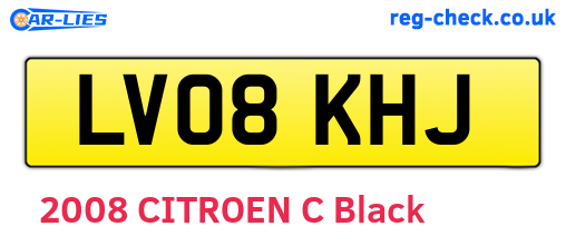 LV08KHJ are the vehicle registration plates.