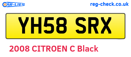 YH58SRX are the vehicle registration plates.