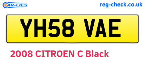 YH58VAE are the vehicle registration plates.