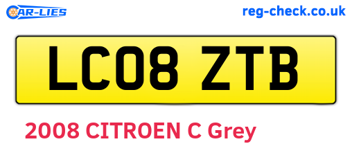 LC08ZTB are the vehicle registration plates.