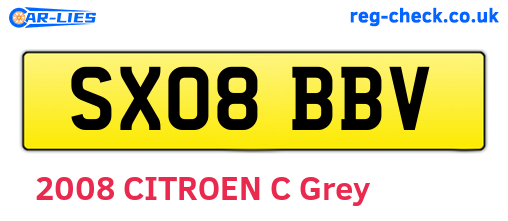SX08BBV are the vehicle registration plates.