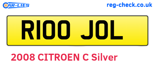 R100JOL are the vehicle registration plates.
