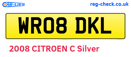 WR08DKL are the vehicle registration plates.