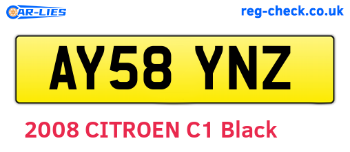 AY58YNZ are the vehicle registration plates.