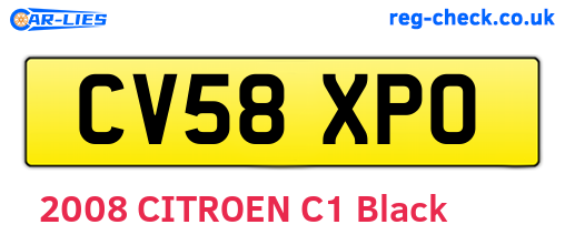 CV58XPO are the vehicle registration plates.