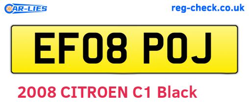 EF08POJ are the vehicle registration plates.