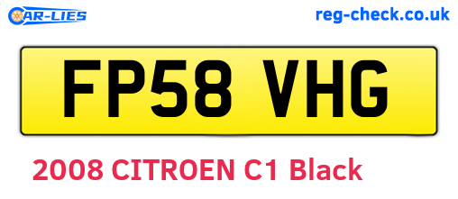 FP58VHG are the vehicle registration plates.