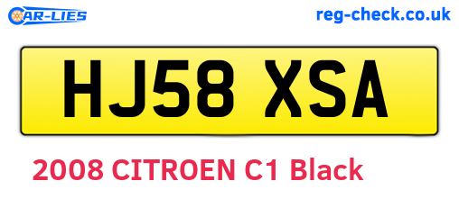 HJ58XSA are the vehicle registration plates.