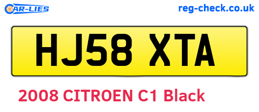 HJ58XTA are the vehicle registration plates.