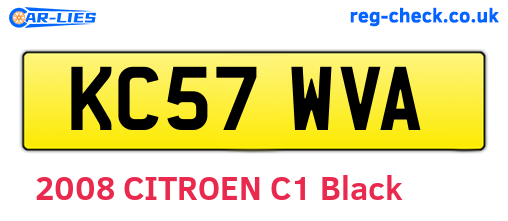 KC57WVA are the vehicle registration plates.