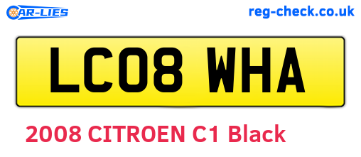LC08WHA are the vehicle registration plates.