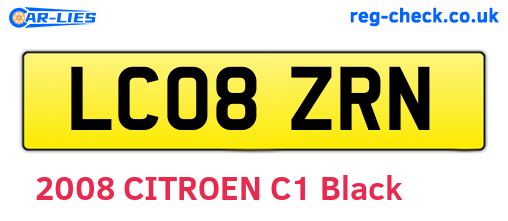 LC08ZRN are the vehicle registration plates.