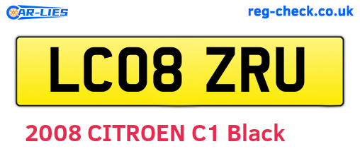 LC08ZRU are the vehicle registration plates.
