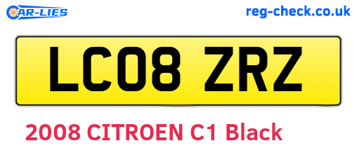 LC08ZRZ are the vehicle registration plates.