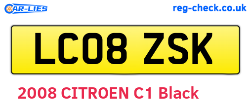 LC08ZSK are the vehicle registration plates.