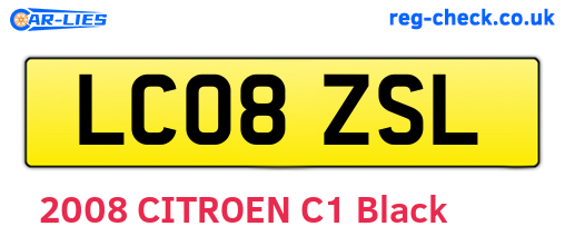 LC08ZSL are the vehicle registration plates.