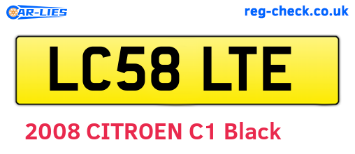 LC58LTE are the vehicle registration plates.