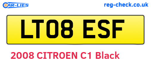LT08ESF are the vehicle registration plates.