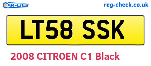 LT58SSK are the vehicle registration plates.