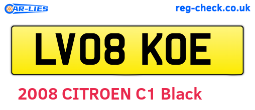 LV08KOE are the vehicle registration plates.