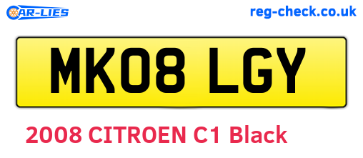 MK08LGY are the vehicle registration plates.