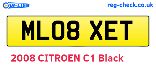 ML08XET are the vehicle registration plates.